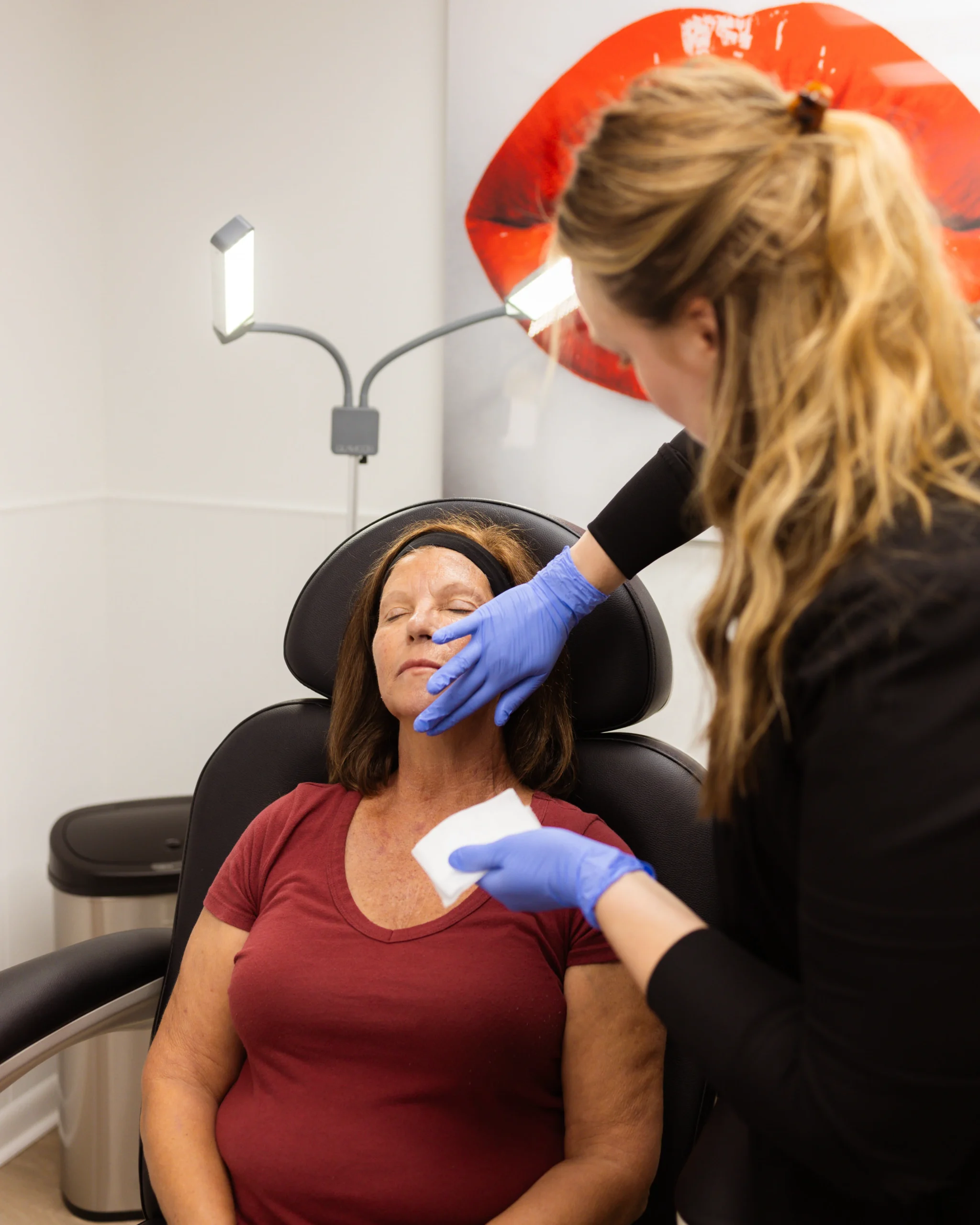 SkinPen microneedling session in progress at Viva Vitality MedSpa in Lakeland, Florida