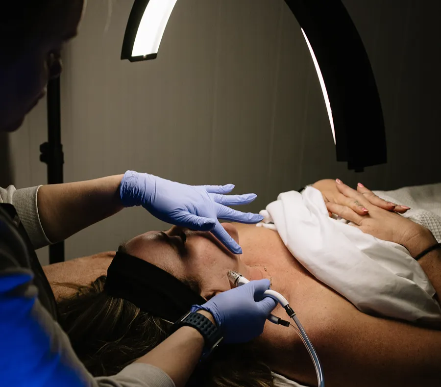 Diamond Glow facial treatment underway at Viva Vitality MedSpa in Lakeland, Florida